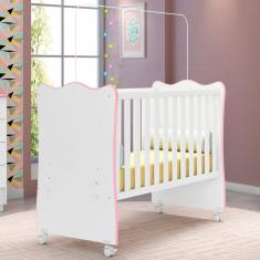 Berço Infantil para Quarto de Bebê Doce Sonho com Rodízios