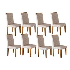 Cadeira Sala de Jantar Jade Kit 8 Un Imbuia-Capuccino/Suede Creme - Rufato