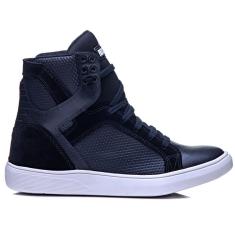 Tênis Rock Fit Off Spring Em Couro Preto-Masculino