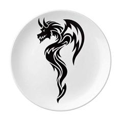 Dragon Animal Art Grain Contorno placa decorativa Porcelana Salver Prato de jantar