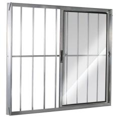 Janela de Correr 2 Folhas com Grade Direita Brilhante 100x120cm Ecosul Esquadrisul