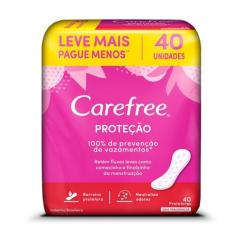 Protetor Diário Carefree Proteção Sem Perfume 40 Unidades Leve Mais Po
