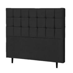 Cabeceira Casal Parma 140cm Para Cama Box Suede Preto - DS Móveis