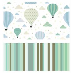 Papel De Parede Adesivo Infantil Balão Verde 300X52Cm