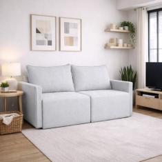 Sofá Cama Dubai Retratil e Reclinavel 3 Lugares em Linho Sofatec, Palh