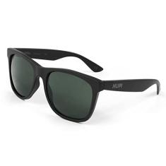 Óculos de Sol HUPI Luppa Armação Preto Fosco Lente Verde Rostos GRANDES, Cor: Preto