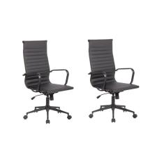 Conjunto 2 Cadeiras de Escritório Presidente Sevilha Alta com Base Office Rivatti Preto