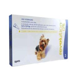 Antipulgas Revolution 12% Cães 2,6 A 5kg C/3 Pipetas - Zoetis