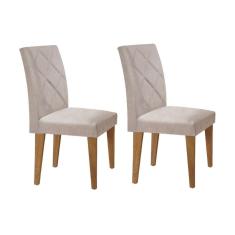 Cadeira Sala de Jantar Berlim Kit 2 Un Imbuia/Linho Rústico - Rufato