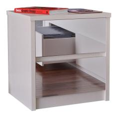 Mesa De Cabeceira Espelhada 2 Gavetas Blank F04 Branco - Mpoz