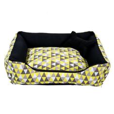 Cama para Cachorro ou Gato Tamanho Médio 60x55cm + Ossinho Geométrico 