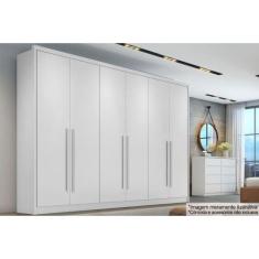 Guarda Roupa Casal 6 Portas e 4 Gavetas Robust/Livorno Neve - Novo Hor