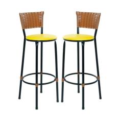 Kit 2 Banquetas Banco Bancada Bar Balcão Area Gourmet Alto - EJC ESPAÇ