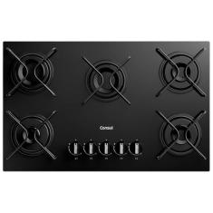 Cooktop 5 Bocas a Gás Consul Mesa de Vidro GLP Preto Superautomático C