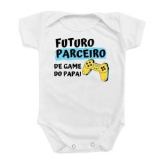 Body Roupa De Bebê Azul Menino Futuro Parceiro De Game Papai - Use Jun