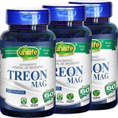 Kit 3 Treon Mag Magnésio Treonato Unilife 60 Cápsulas