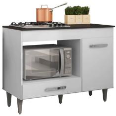 Balcão Para Cooktop Cátia 1 Porta com Tampo Branco