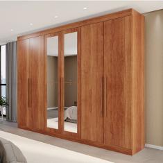 Guarda-Roupa Casal Eldorado Premium 6 Portas 6 Gavetas com Espelho 100% Mdf Cinamomo - Pnr Móveis