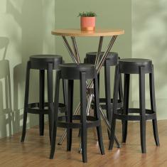 Conjunto 4 Banquetas Shine Plus 74,6 X37,4 X 37,4 Preto