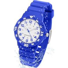 CKV Relógios analógicos infantis para meninas e meninos com tempo de aprendizado luminoso e fácil de ler, pulseira macia, relógio infantil à prova d'água de 30 m, ótimos presentes de aniversário para