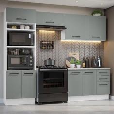 Armário De Cozinha Completa 270cm Branco/cinza Agata Madesa