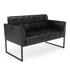 Sofá Namoradeira Elisa Corano Base Metálica Industrial Preto D03 - D'R