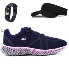 Tênis Feminino Para Academia Caminhada Sola Reta Com Relógio E Viseira-Feminino