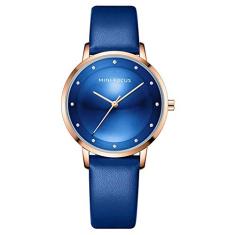 Relógio Feminino De Luxo MINIFOCUS MF 0332 À Prova D' Água Aço Inoxidável (Azul)