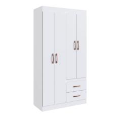 Guarda-roupa 30204 4 Portas 2 Gavetas e 2 Prateleiras Rosário Branco