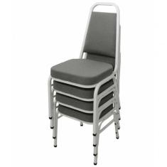 Kit Com 4 Cadeiras Empilháveis Linha Hotel Plus Cinza