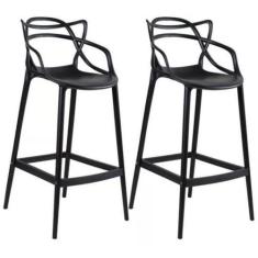 Kit C2banqueta Baixa Masters Allegra - 66 Cm - Preto - UNIVERSAL MIX