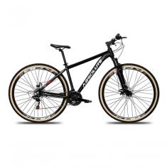 Bicicleta Aro 29 Absolute Nero 5 Alumínio 27v K7 Freio Disco Mecânico Garfo Suspensão Pneu Com Faixa - Preto Tam.17