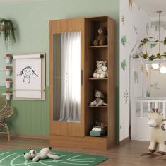 Guarda Roupa Infantil 1 Porta Com Espelho Sara Cinamomo