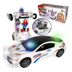 Carro Vira Robo Emite Som Luz Carrinho Bmw Brinquedo Menino - Yjtoys