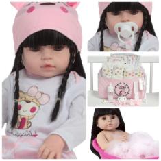 Boneca Reborn Valentina Morena Corpo 100% Vinil + 20 Itens - Cegonha R