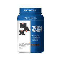 100% Whey Concentrado Max Titanium Pote 900g Sabores, Chocolate, 900g