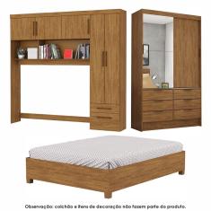 Guarda Roupa Casal Modulado Sevilha 5 Portas 2 Portas 8 Gavetas Plus com Cama Casal Carioca Móveis