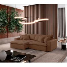 Sofá Zen Veludo 02 Módulos 120 Cm B25 Meu Sofá Online B016 Veludo Marrom