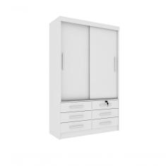 Guarda Roupa Casal Chicago 2 Portas 6 Gavetas MDP Neve Tcil Móveis