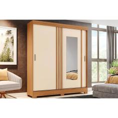 Guarda Roupa Casal B353 2 Portas de Correr 2 Gavetas MDF-MDP Nature-off White Henn