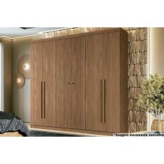 Guarda Roupa Casal Buriti Jatoba 6 Portas de Bater 4 Gavetas MDF-MDP Santos Andirá
