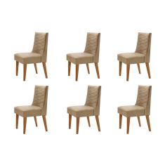 Conjunto Com 6 Cadeiras Safira Rufato - Imbuia/Turim 07