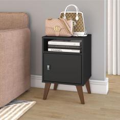 Mesa de Canto com 1 Porta e 1 Nicho - Preto