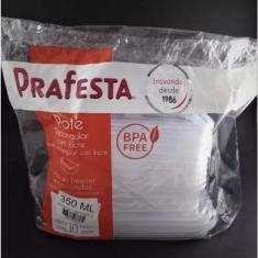 Pote Retangular Com Lacre 350ml C/10 Unidades Prafesta