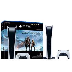 Console Playstation 5 Digital Edition Branco + God Of War Ragnarok + Controle Sem Fio Dualsense Branco
