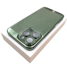 Capa de telefone com dissipação de calor respirável revestida para iPhone 15 14 13 12 11 Pro Max 7 8 Plus XR XSMax Capa galvanizada fina e dura, verde, para iPhone XSMax