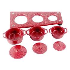 Kit Panelas Mini Fogão A Lenha Alumínio Fundido Craqueadas - DIVIFORTE