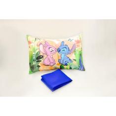 Jogo de Lençol Solteiro 2 Peças com elástico Stitch e Angel - Santos E