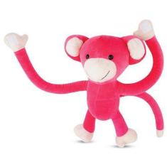 Macaco de Pelúcia Agarradinho Rosa 33 cm Antialérgico - CTX