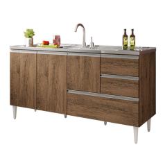 Balcão Para Pia De 1,50 Mt Aracaju Com Gavetão Castanho